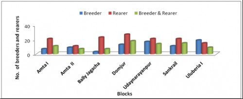 Block wise ornamental breeders and rearers scenario of Howrah district